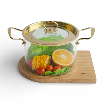 3.5Lt Round Glass Casserole Clear