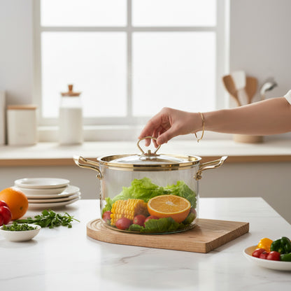 3.5Lt Round Glass Casserole Clear