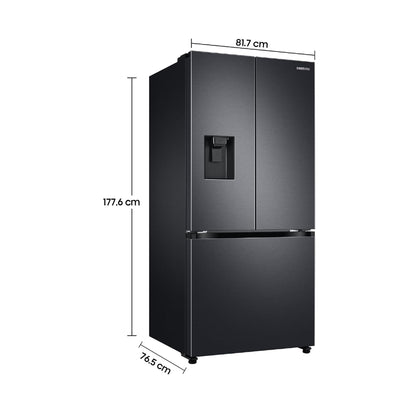 SAMSUNG 470L NET FROST FREE FRENCH DOOR FRIDGE - GENTLE BLACK