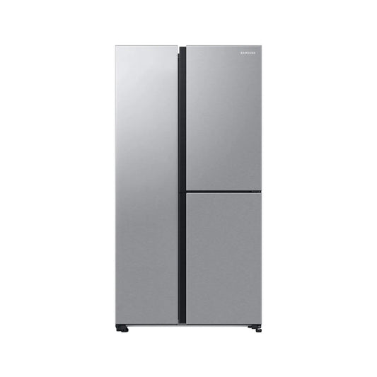 Samsung Food Showcase 595L Side by Side Fridge with Beverage Centre™- Clean Steel