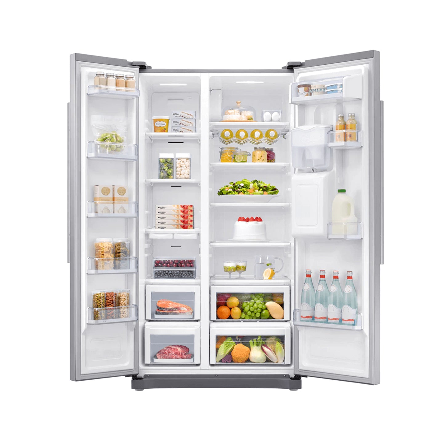 Samsung 520L Side by Side Fridge - Silver