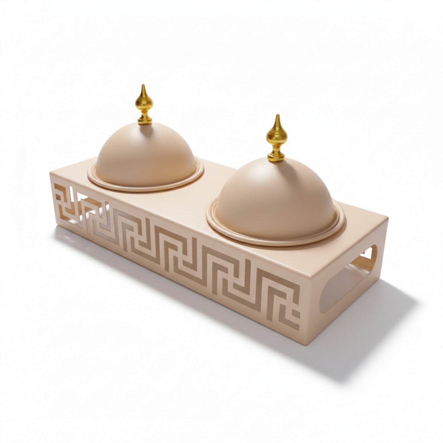 2 Compartment Snack Server Cream & Gold