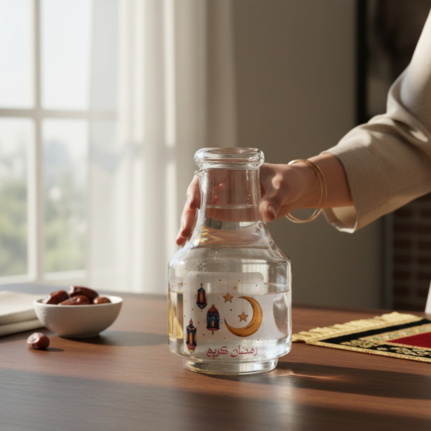 Glass Decanter with Print Clear