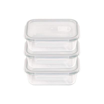 3 Piece 640ml Storage Container Set Clear