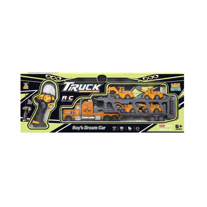 RC Truck With 4 Construction Vehicles