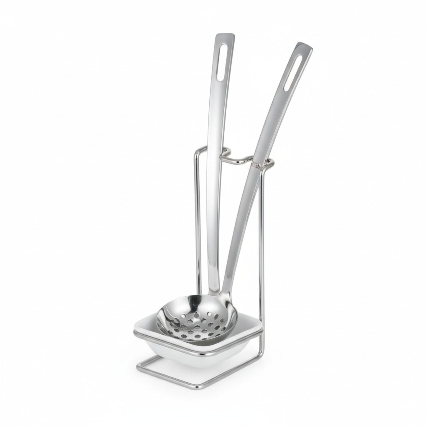 Rolux 2 Piece Ladle Set with Stand Silver