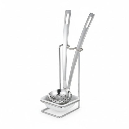Rolux 2 Piece Ladle Set with Stand Silver