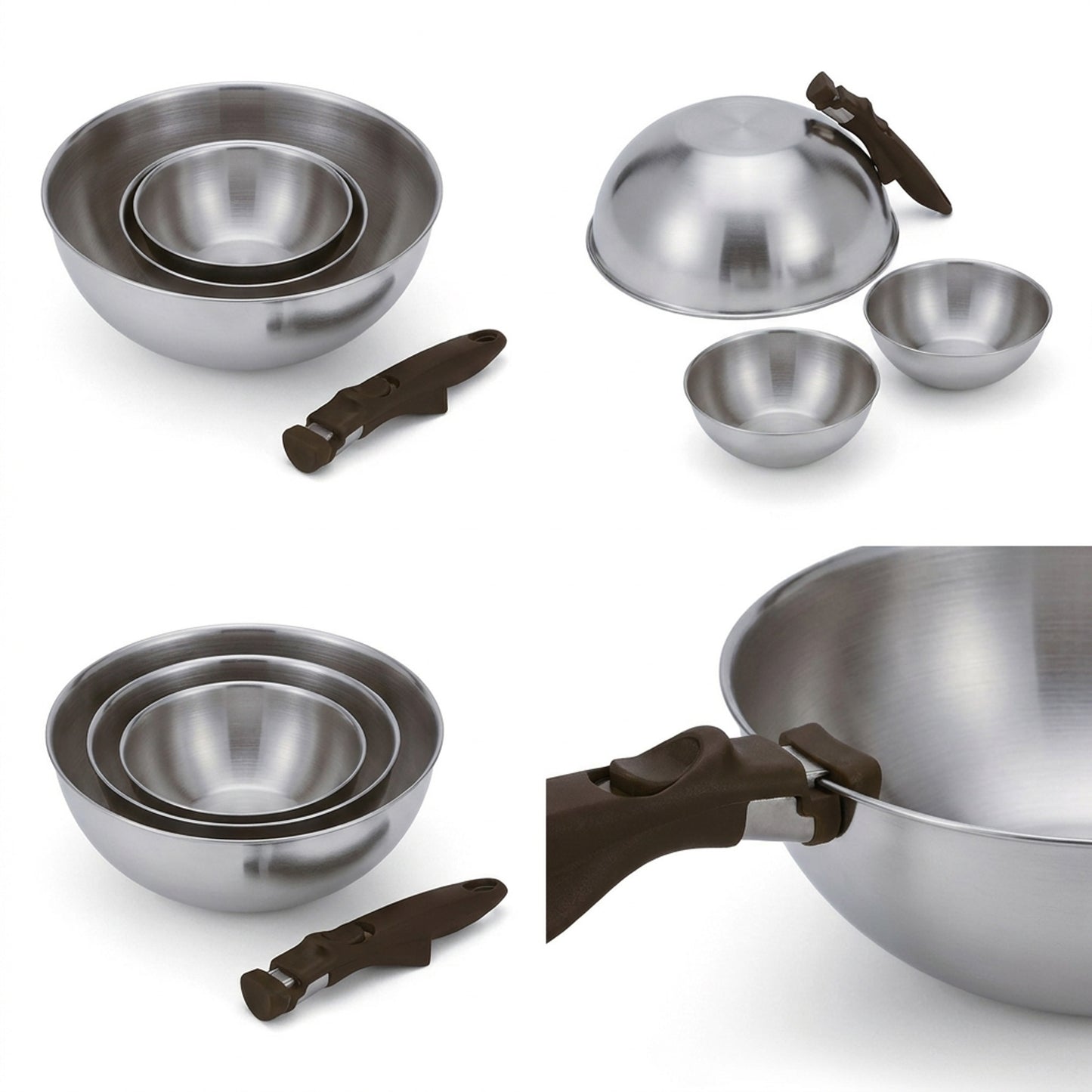 Rolux 4 Piece Mixing Bowl Set Silver