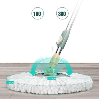 Rotating Mop Bucket with 2 Mop Heads Green