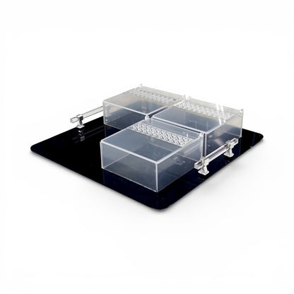Round Acrylic Serving Tray with 3 Containers Black