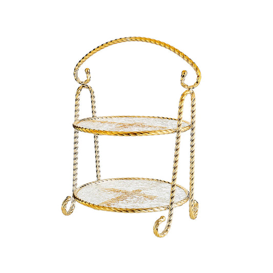 Milano 2 Tier Round Cupcake Stand Gold