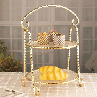 Milano 2 Tier Round Cupcake Stand Gold