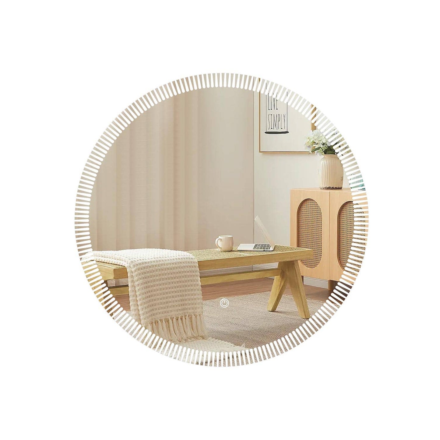 Exotic Designs Round Mirror with LED Light Clear