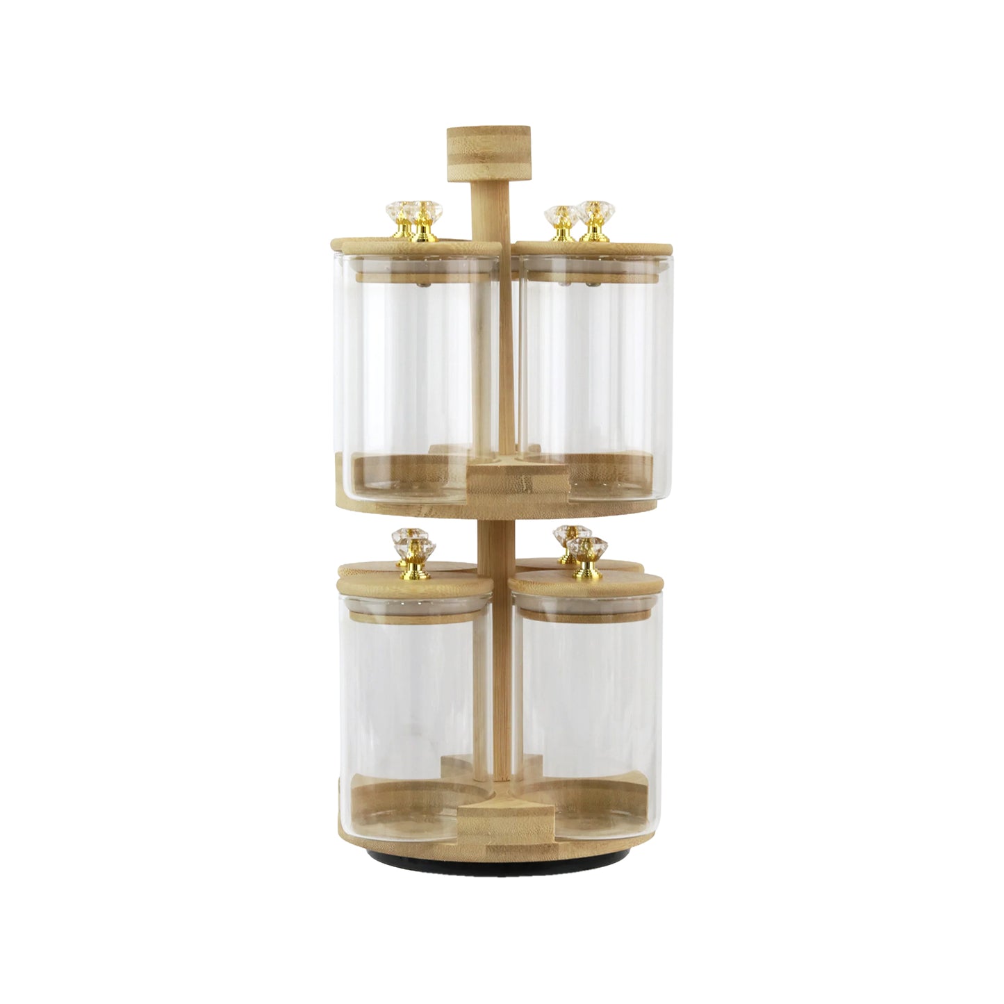 9 Piece Rotating Spice Jar Set Clear