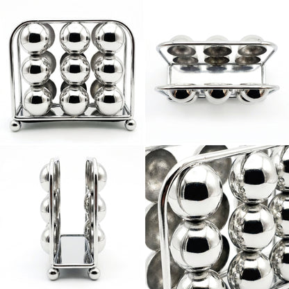 Square Bead Design Napkin Holder Silver