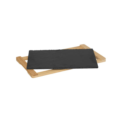 Secret de Gourmet 45 x 30cm Bamboo Slate Plate Black