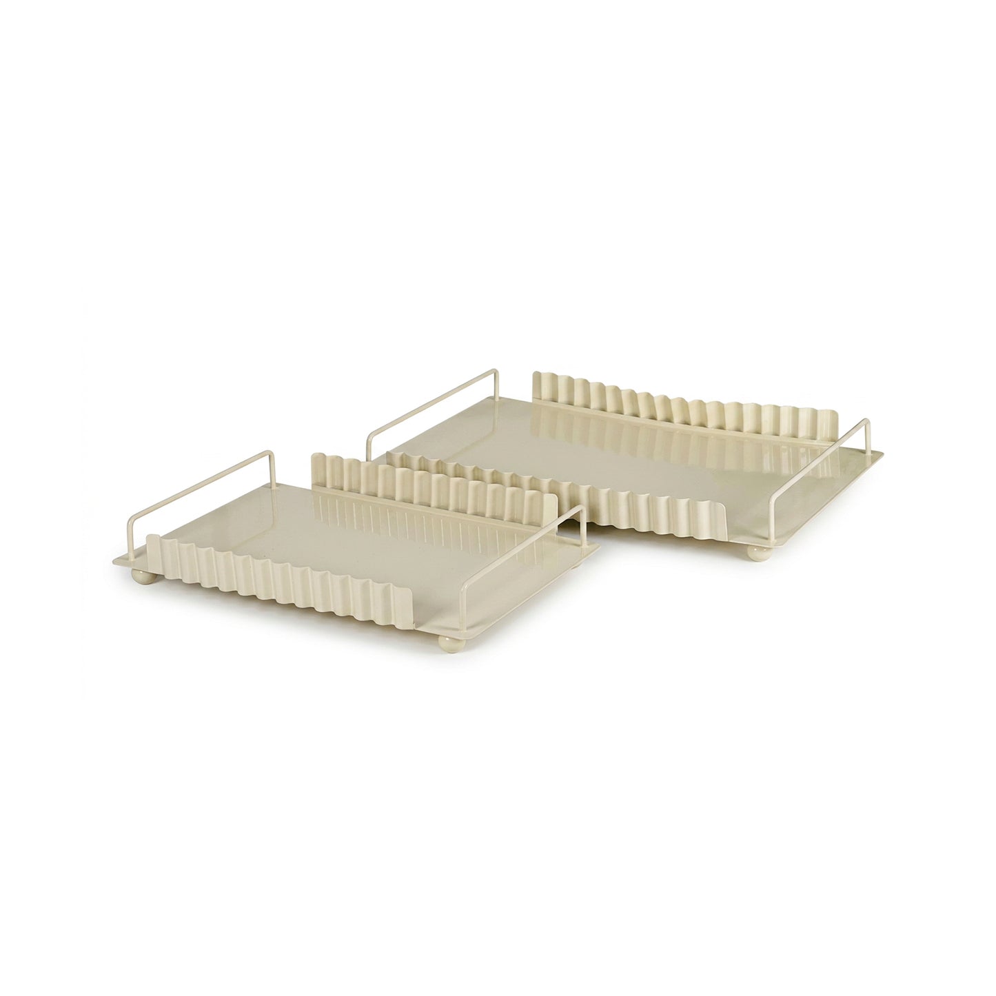 2 Piece Serving Tray Set Cream