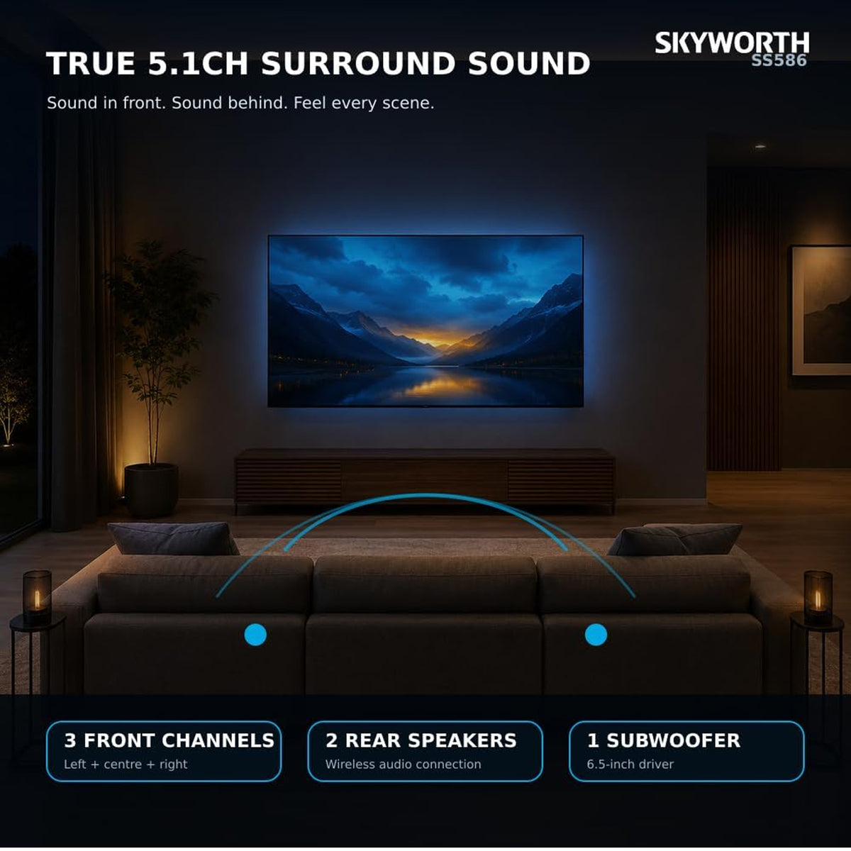 Skyworth 5.1Ch Home Cinema Soundbar System Black