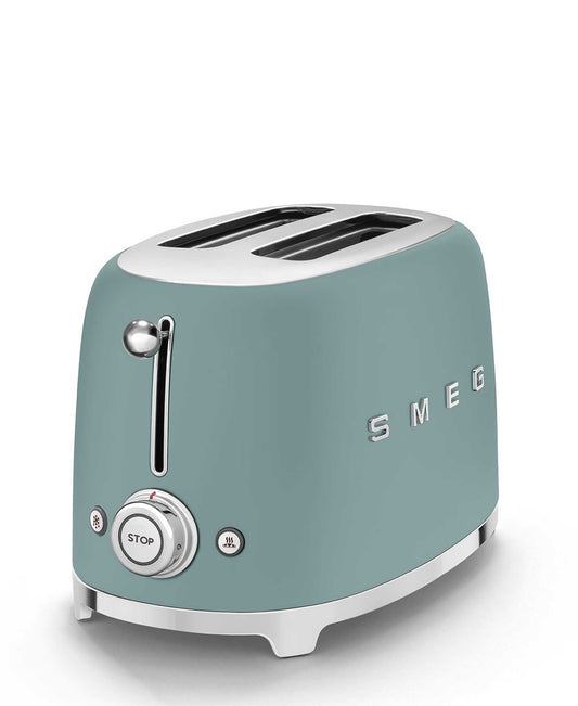 Smeg Retro 2 Slice Matte Toaster - Emerald Green