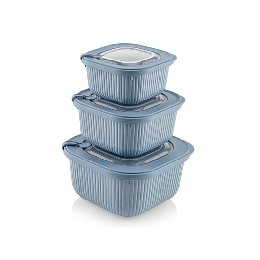 3 Piece Line Storage Container Set Blue