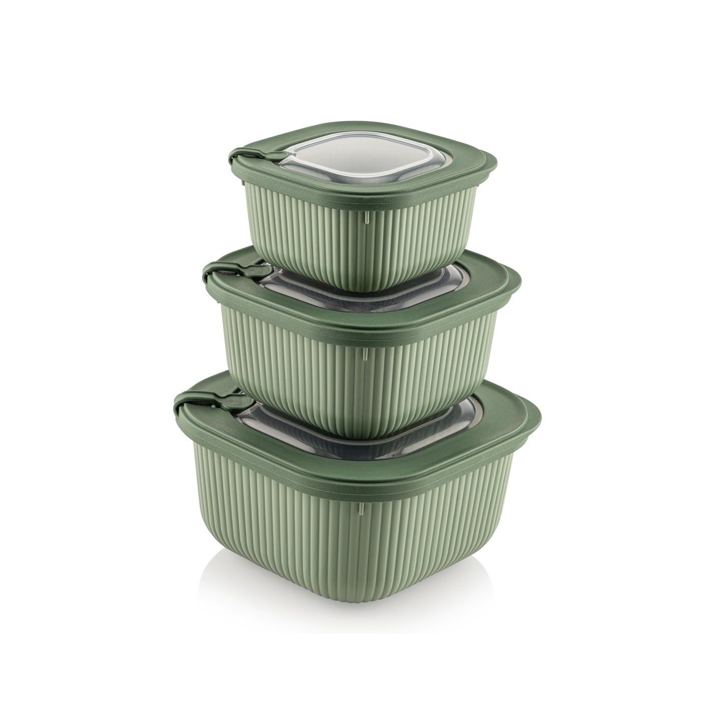 3 Piece Line Storage Container Set Green