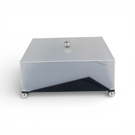 Square Acrylic Serving Tray with Dome Black