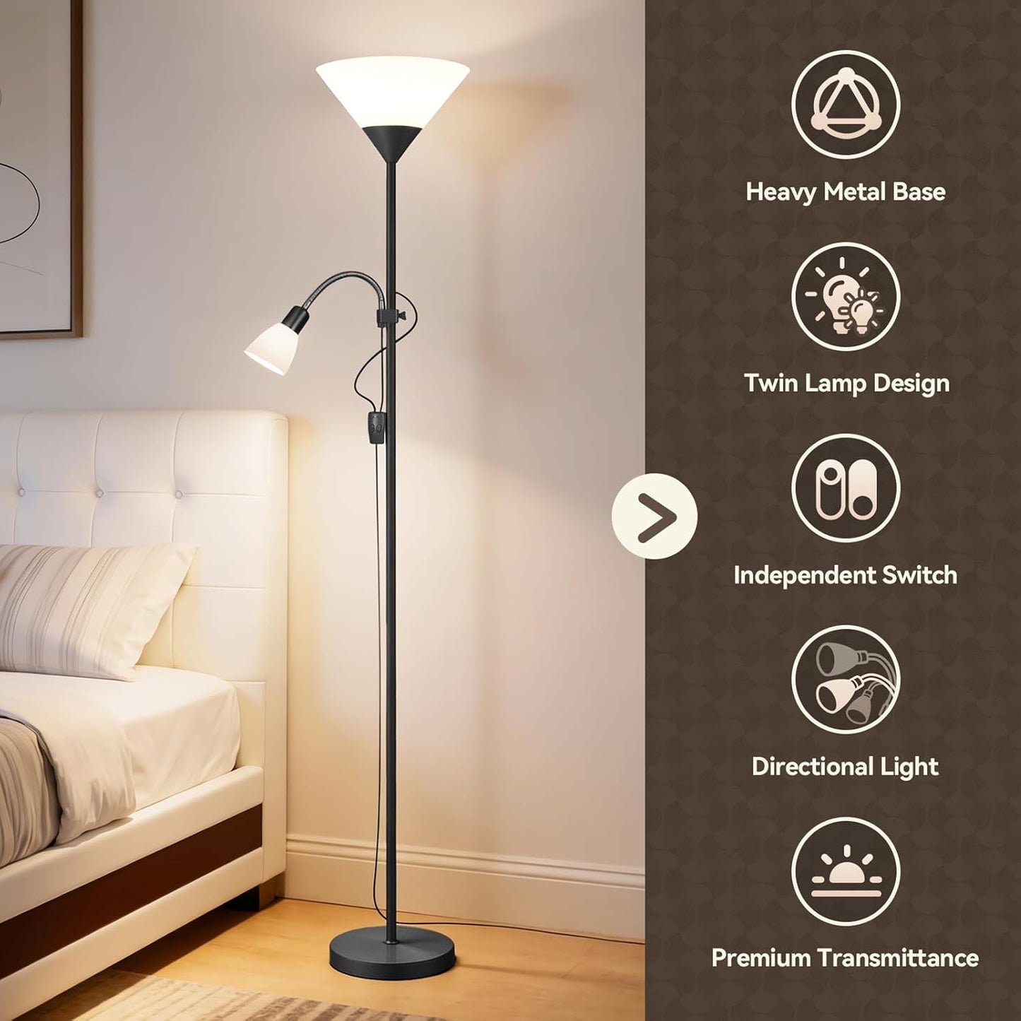 LED Floor Lamp Black & White