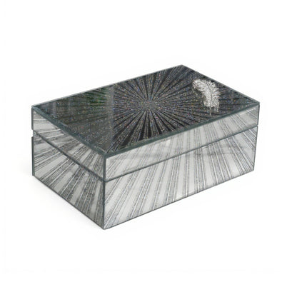 Starburst Design Jewellery Box Silver