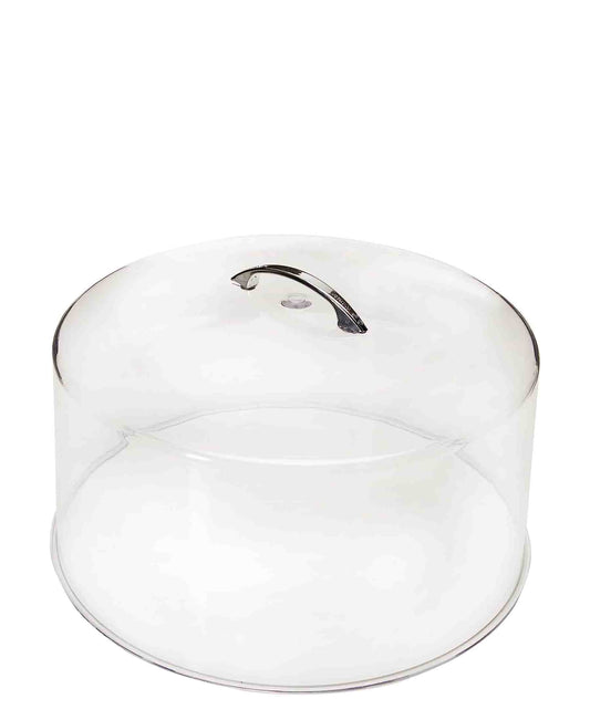 Steel King Cake Cover With S/S Handle - Silver