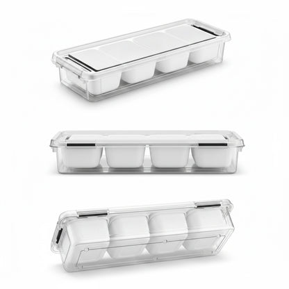 4 Compartment Storage Box White