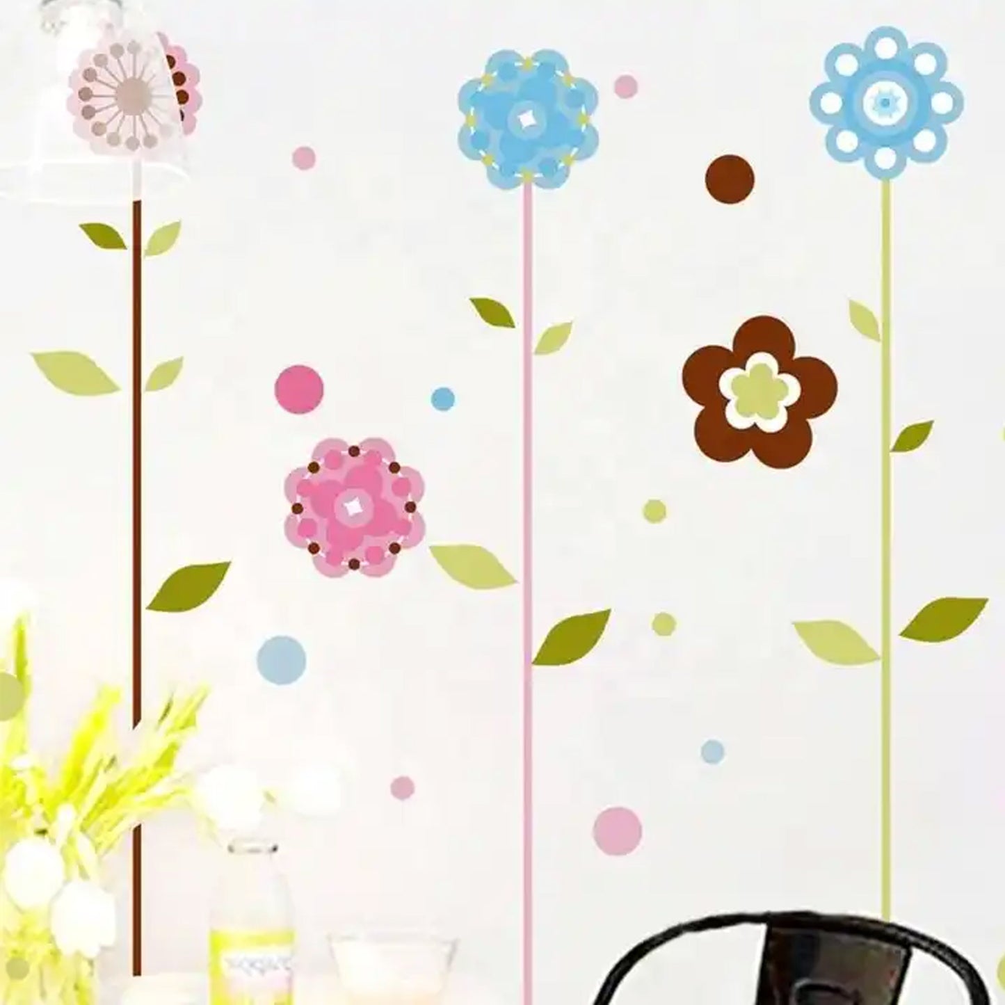 Urban Decor Sunflower Design Peel & Stick Reusable Wall Sticker Multicoloured