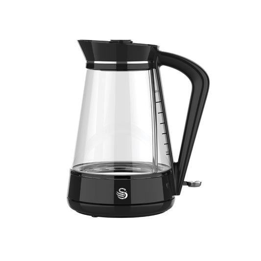 Swan 1.7Lt Cordless Glass Jug Kettle Black