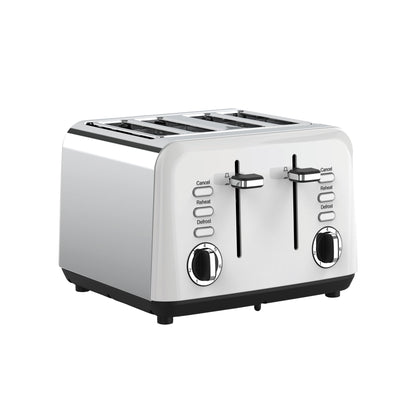 Swan 4 Slice Townhouse Toaster Stainless Steel Pearl White