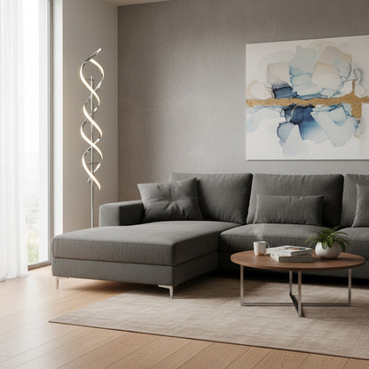 Swirl Design LED Floor Lamp Black