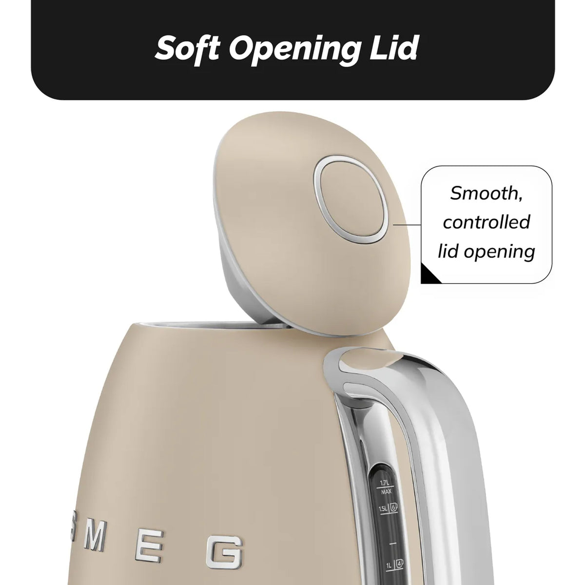 Smeg Retro 1.7L Matte Kettle Moonlight