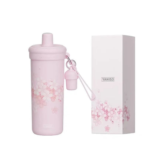 5D Print 600ml Flask with Straw Pink