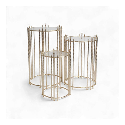 The Venice 3 Piece Coffee Table Set Gold