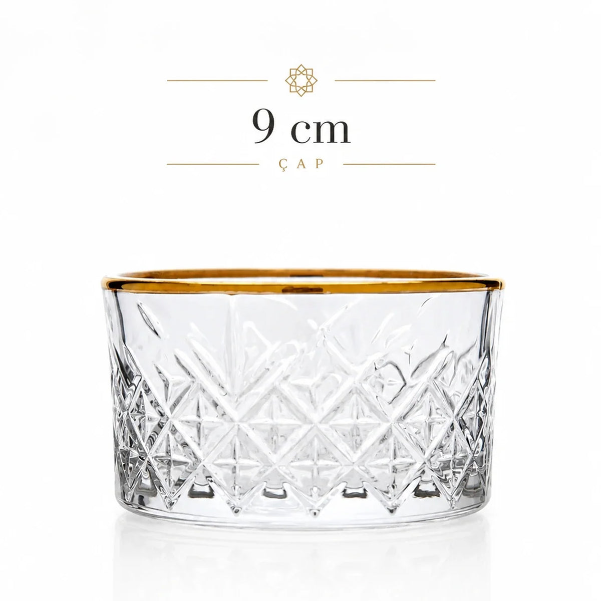 Pasabahce Timeless 255ml Gold Rim Bowl Set of 4