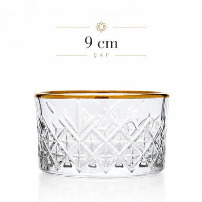 Pasabahce Timeless 255ml Gold Rim Bowl Set of 4