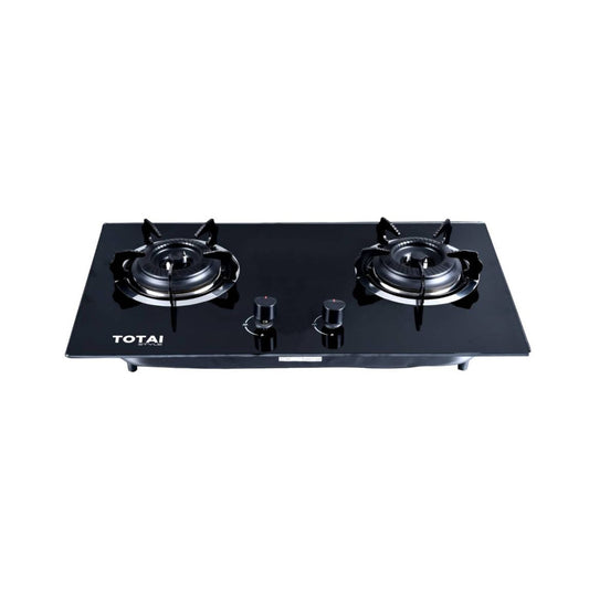 Totai Style 2 Burner Gas On Glass Hob Black