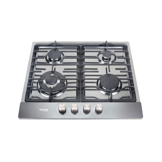 Totai Style 4 Burner Gas Hob - Black Stainless Steel 03/TS4BNR-BSS