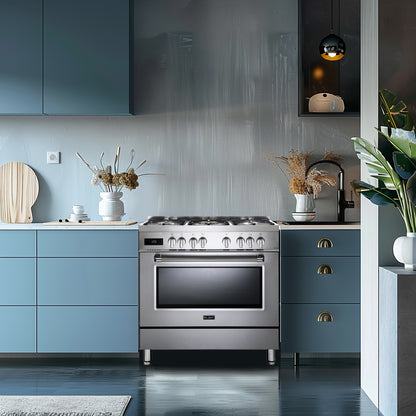 Elba Excellence 90cm 5 Burner Gas Cooker With Gas Oven - Stainless Steel + FREE TOTAI HEATER