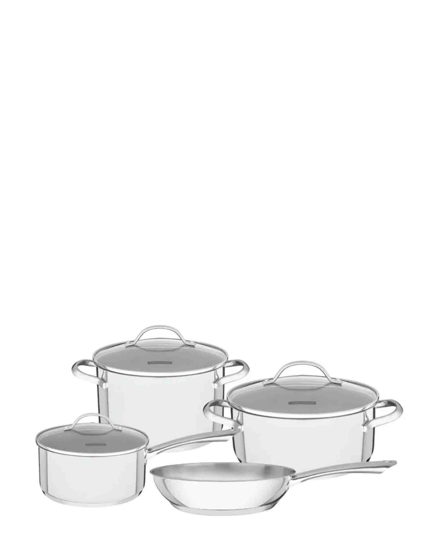 Tramontina 7 Piece Una Stainless Steel Triple Bottom Cookware Set - Silver