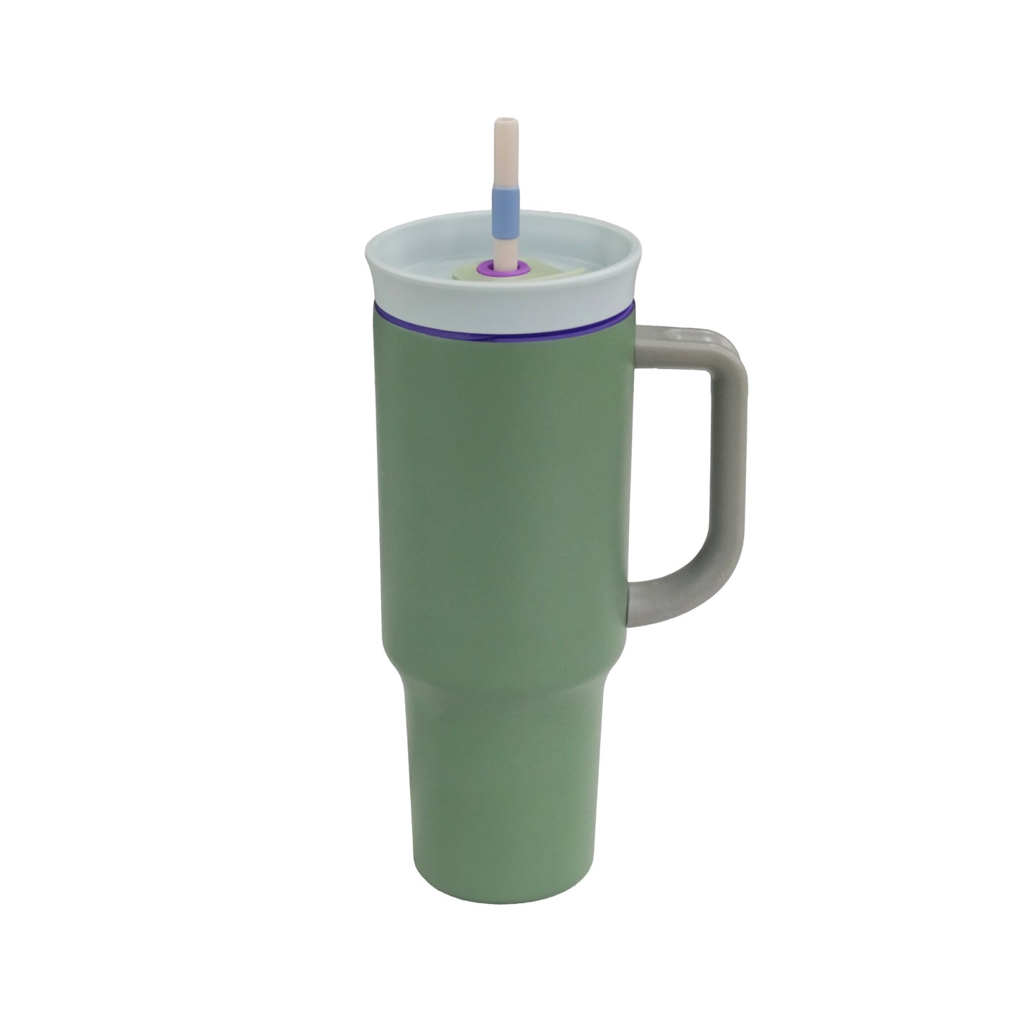 1.2Lt Flask With Handle & Straw Green