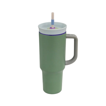 1.2Lt Flask With Handle & Straw Green