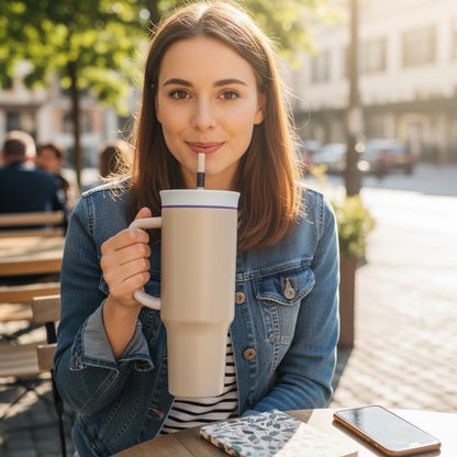 1.2Lt Flask With Handle & Straw Khaki
