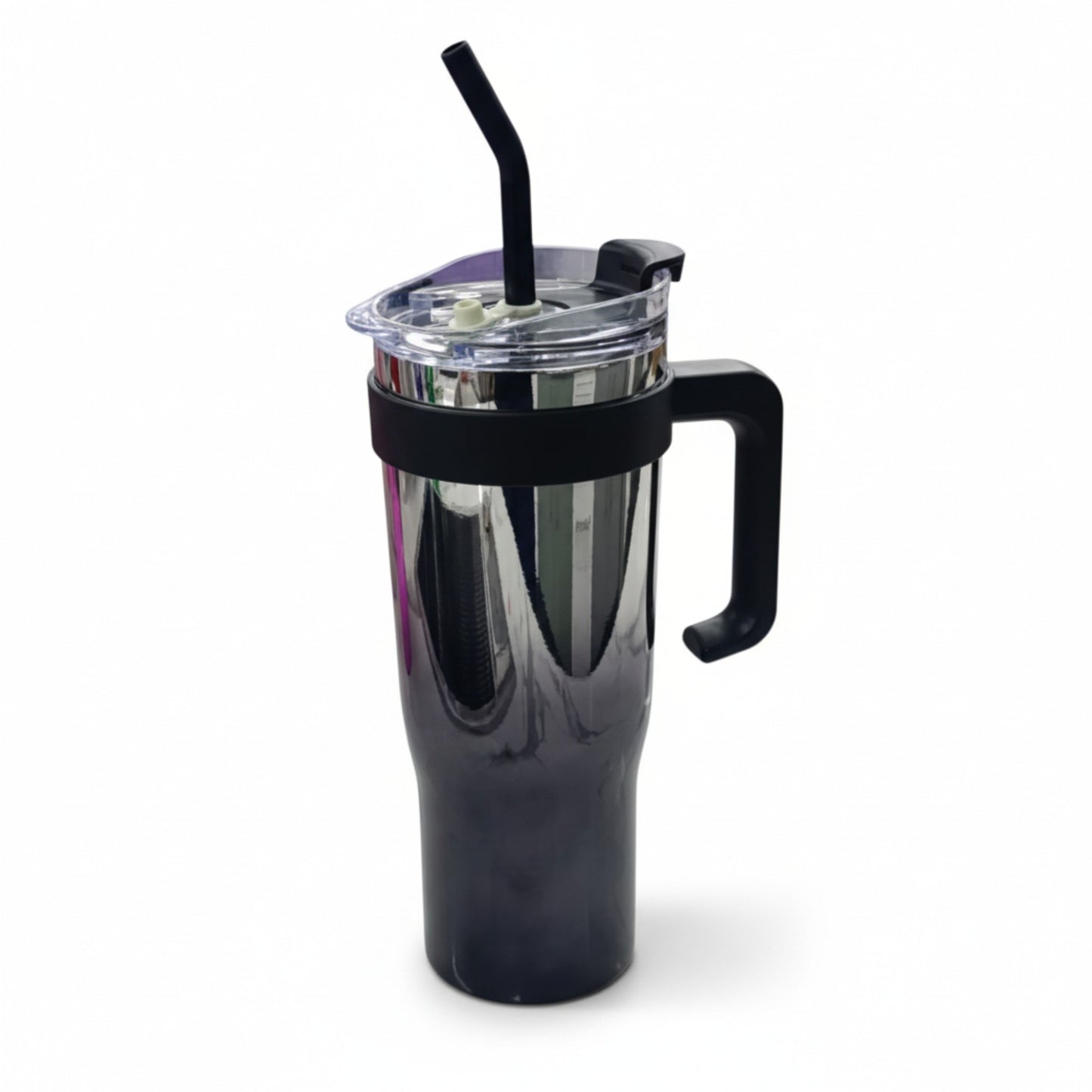1.2Lt Shiny Stainless Steel Flask Black
