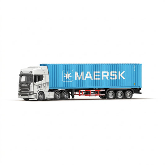1:64 Alloy Scania Truck with Container Blue