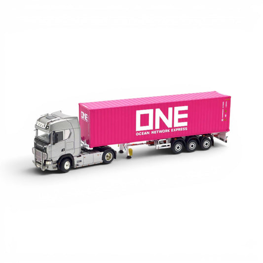 1:64 Alloy Scania Truck with Container Pink