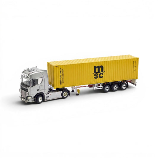 1:64 Alloy Scania Truck with Container Yellow